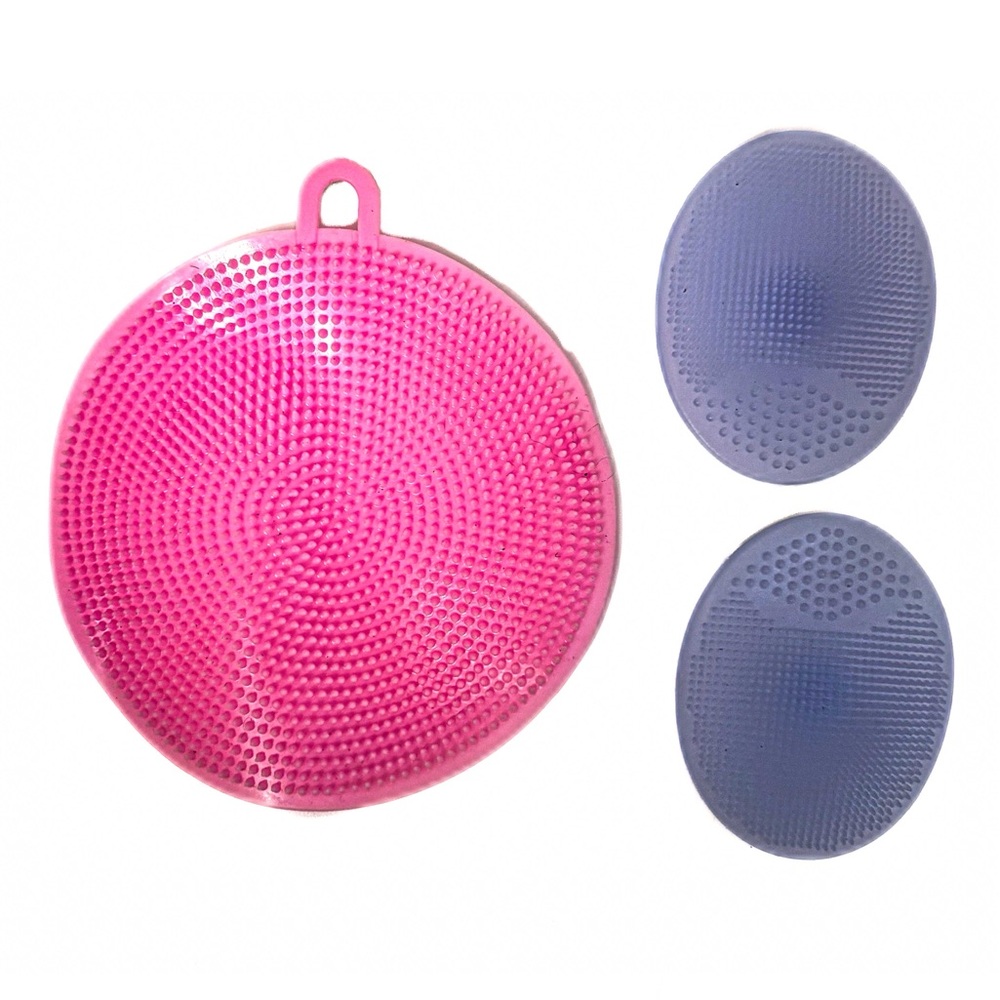 NEW - 3PC Silicone Textured Face Cleaner. Scrubber & Exfoliator Skincare Set